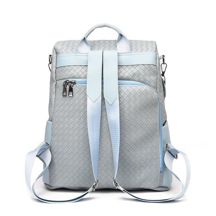 Retro Fashion Woven One Shoulder Portable Backpack Leisure Large Capacity Anti-theft