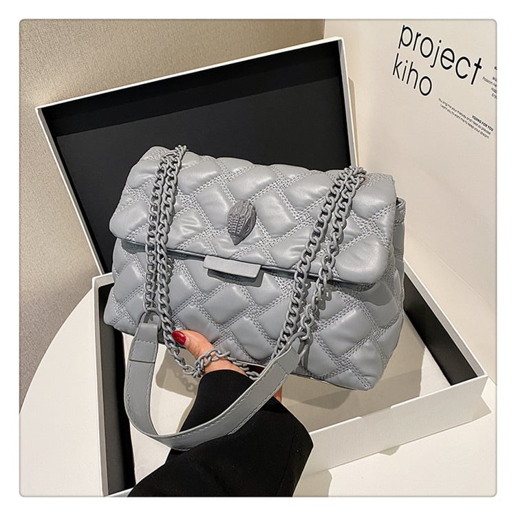 Single-shoulder crossbody bag, a versatile diamond-patterned women's bag for daily use