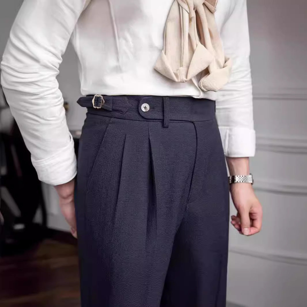 Summer Naples Mid-high Waist Straight Casual Suit Pants