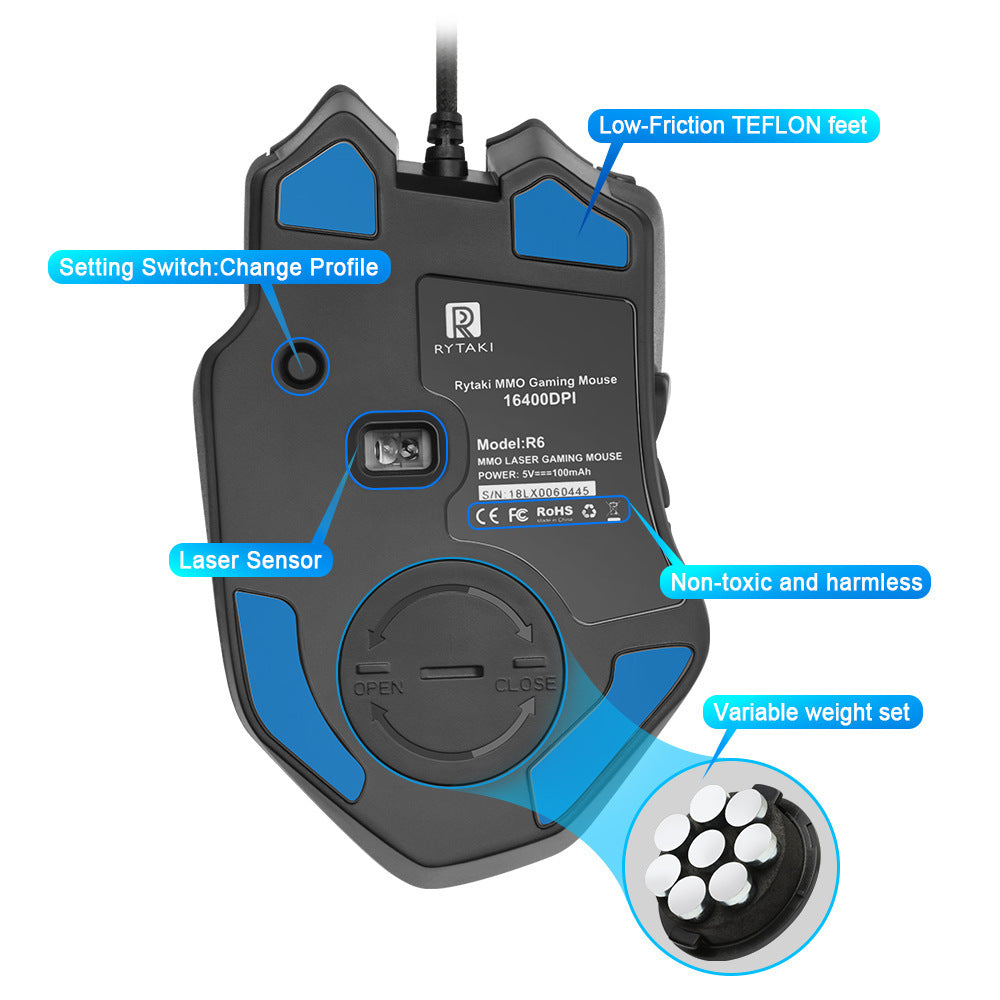 Laser Raw Gaming Mouse Mechanical Hand Button Desktop Notebook Computer Gaming Wired