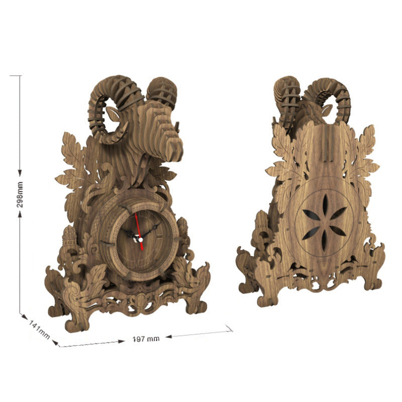 Hand-Assembled Wooden Puzzle Three-Dimensional 3d Clock Model Boy Can Use Brain Educational Toys
