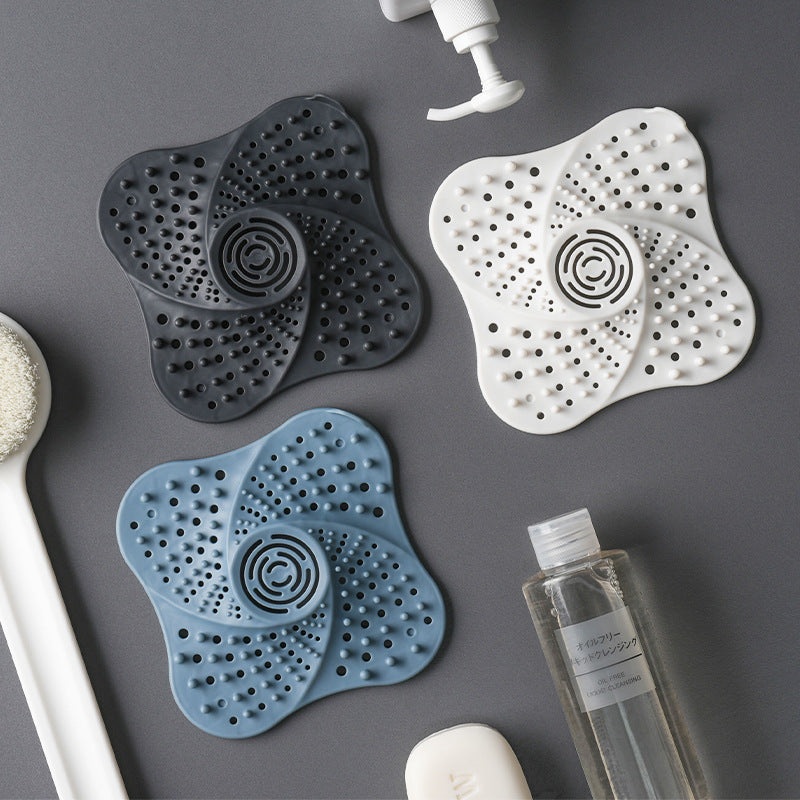 Anti-blocking With Suction Cup Anti-skid Fixed Sink Sewer Hair Filter