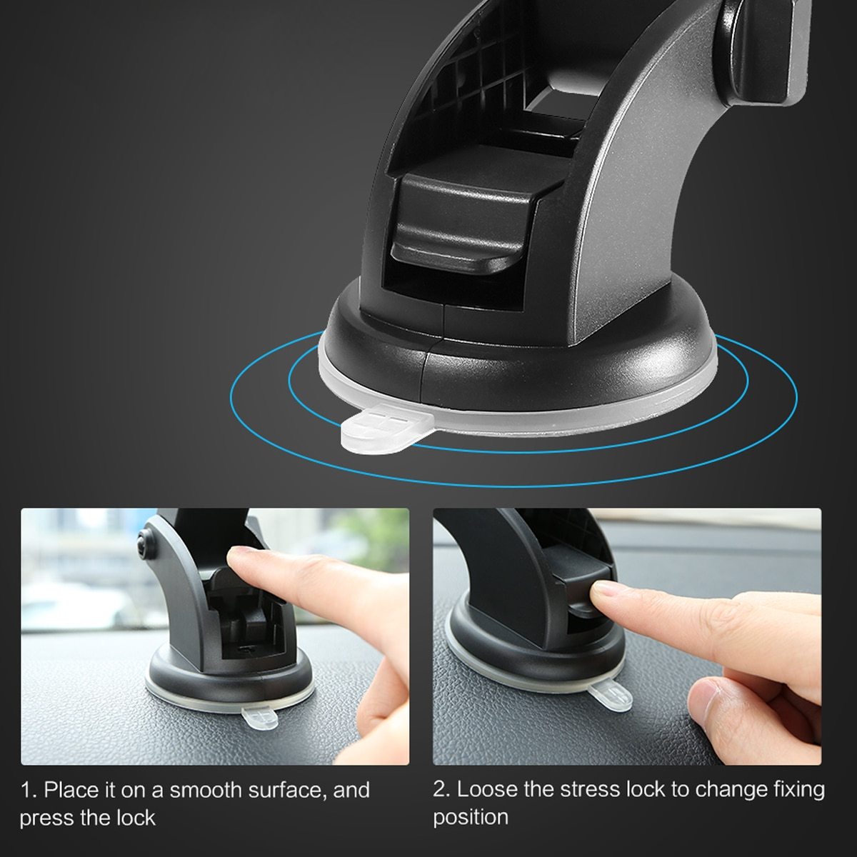 Phone Holder Telescopic Car Dashboard Suction Cup