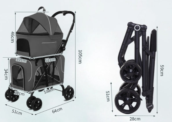 Dog & Cat Lightweight Folding Trolley