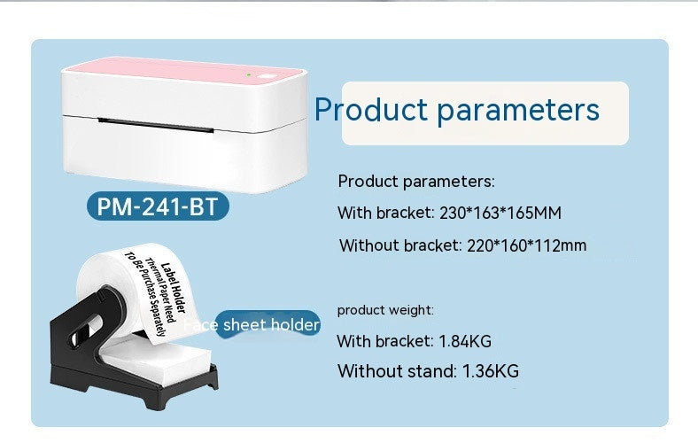 Commercial Bluetooth Heat-sensitive Label Single Machine PM241-T