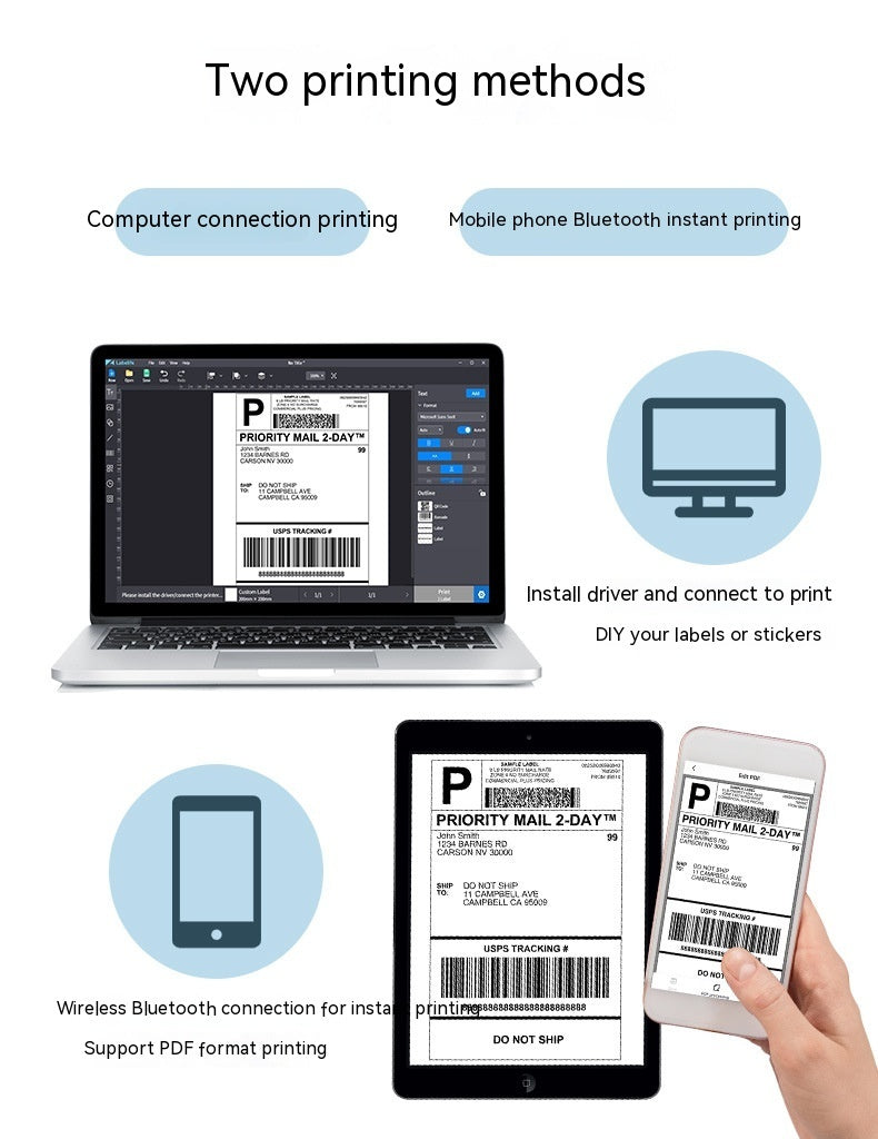 Commercial Bluetooth Heat-sensitive Label Single Machine PM241-T