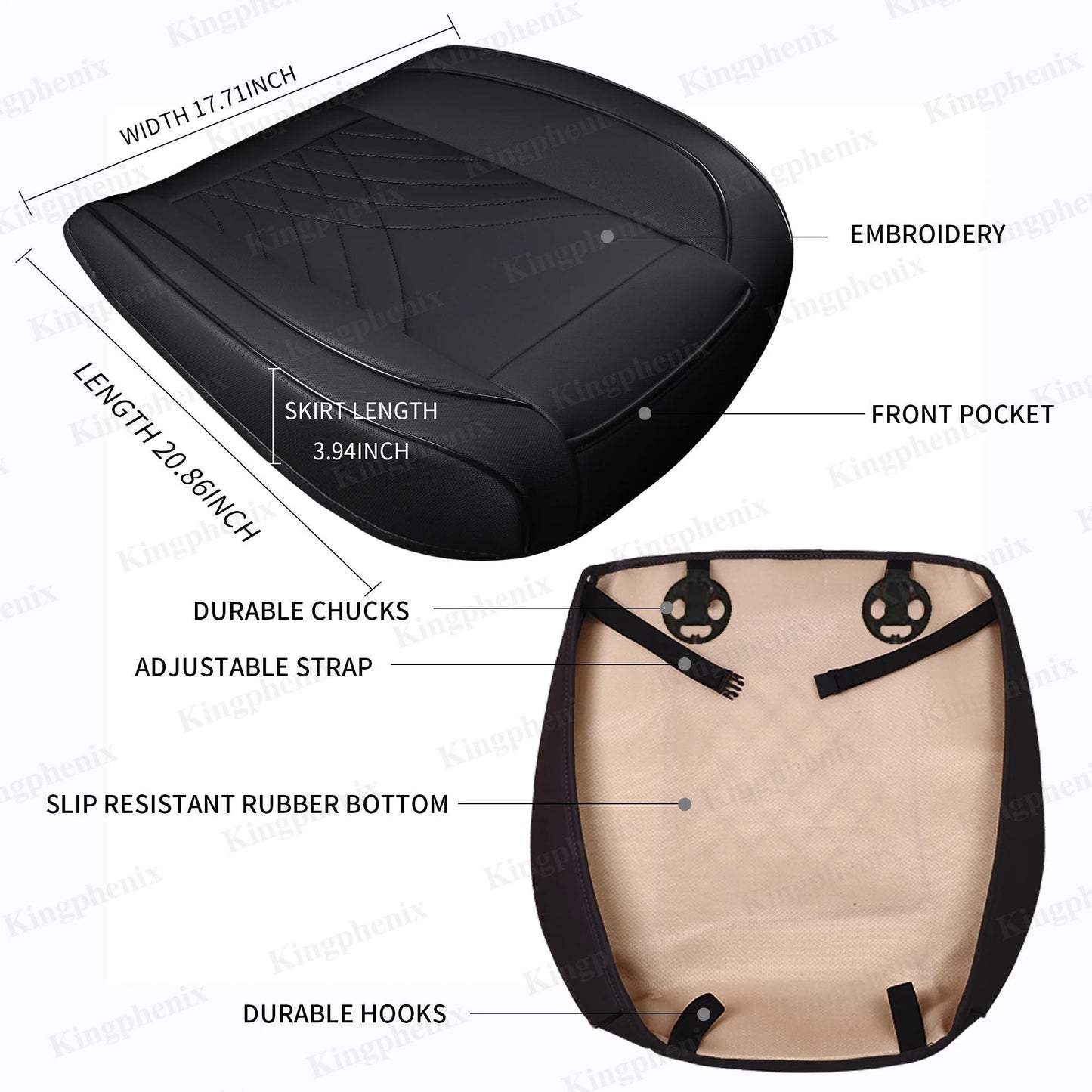 Polyurethane Leather Car Seat Cover Non-slip Soft Car Seat Protector