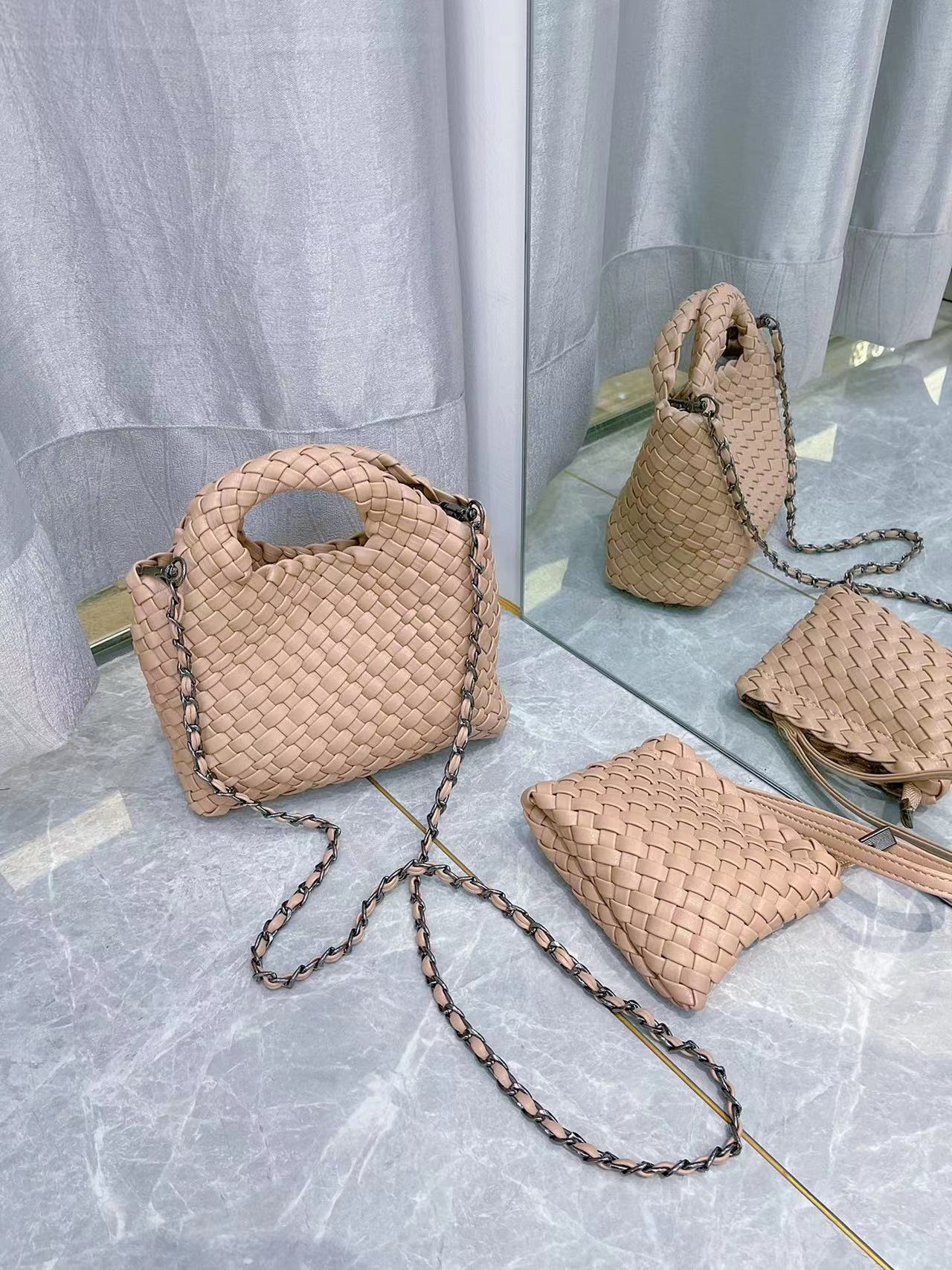Premium Woven Handmade Mini Small Bag Tote Bucket Bag