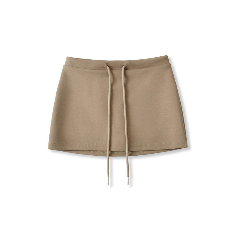 Sweet Hot Girl Style Sexy Low Waist Drawstring Skirt Hip Skirt For Women