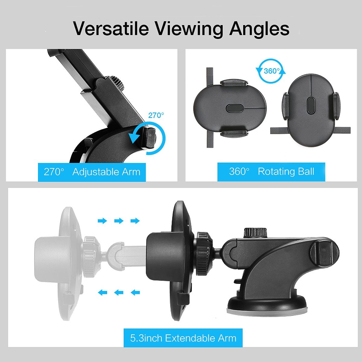 Phone Holder Telescopic Car Dashboard Suction Cup