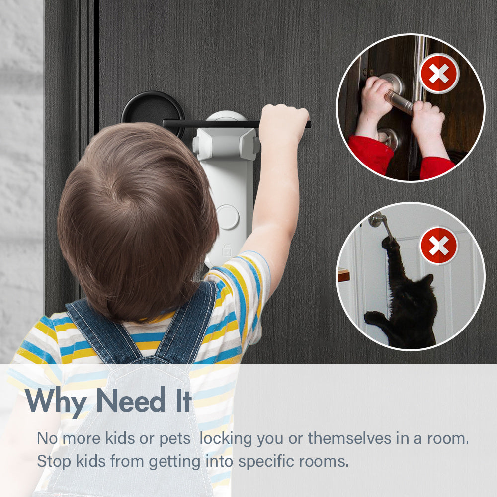 Powerful Door Lever Lock Opening Artifact Anti-pet. Easy To Install with High Strength Material.