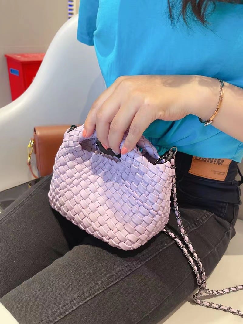 Premium Woven Handmade Mini Small Bag Tote Bucket Bag