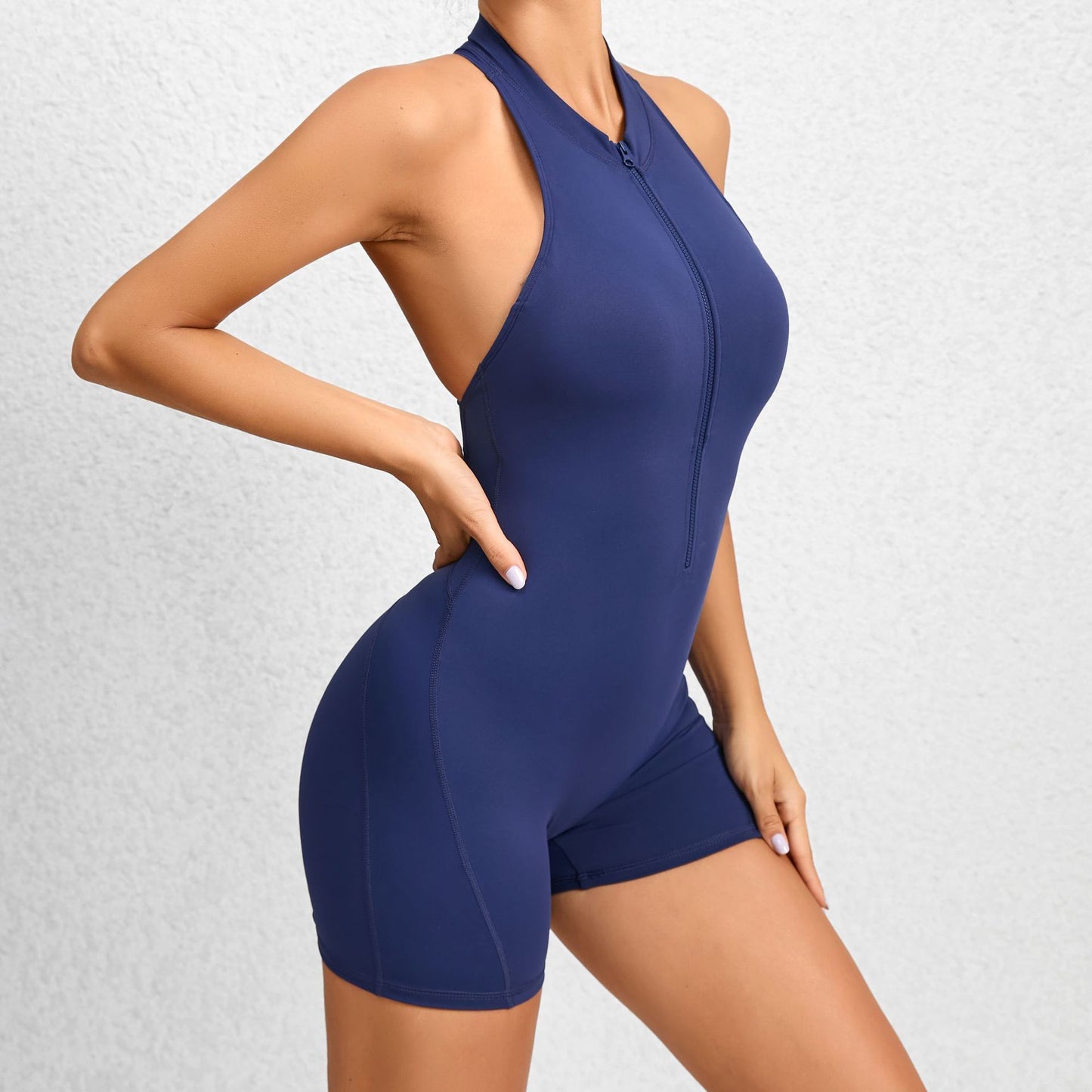 Yoga Fitness Shorts Jumpsuit Sleeveless Tummy Control Stretch Shapewear Butt Lifting Sportswear Women