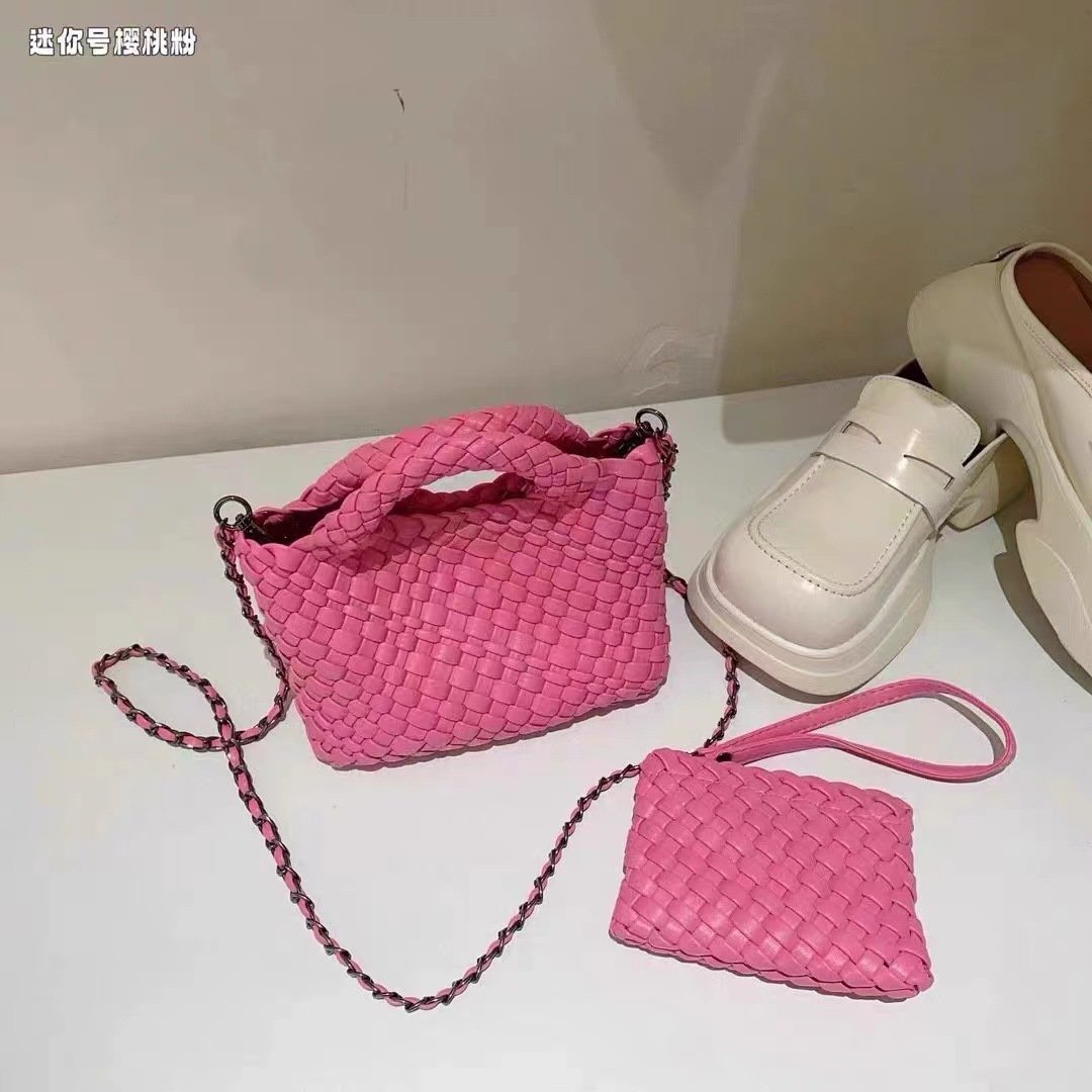 Premium Woven Handmade Mini Small Bag Tote Bucket Bag