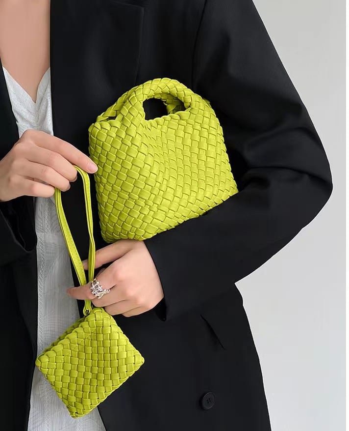 Premium Woven Handmade Mini Small Bag Tote Bucket Bag