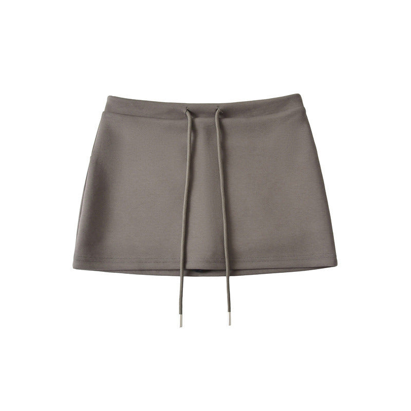 Sweet Hot Girl Style Sexy Low Waist Drawstring Skirt Hip Skirt For Women