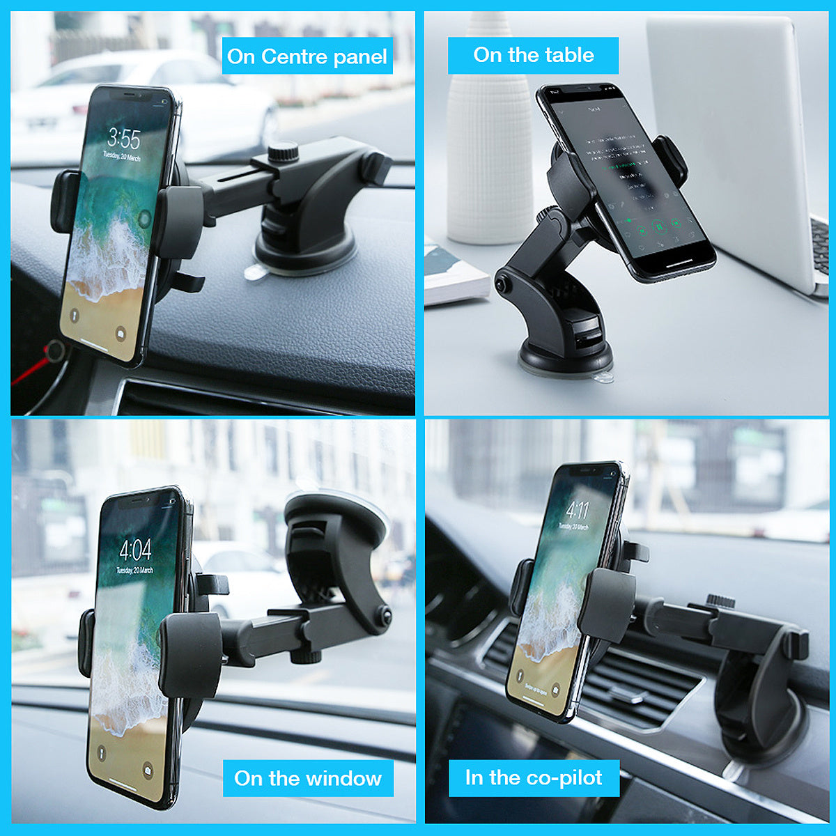 Phone Holder Telescopic Car Dashboard Suction Cup