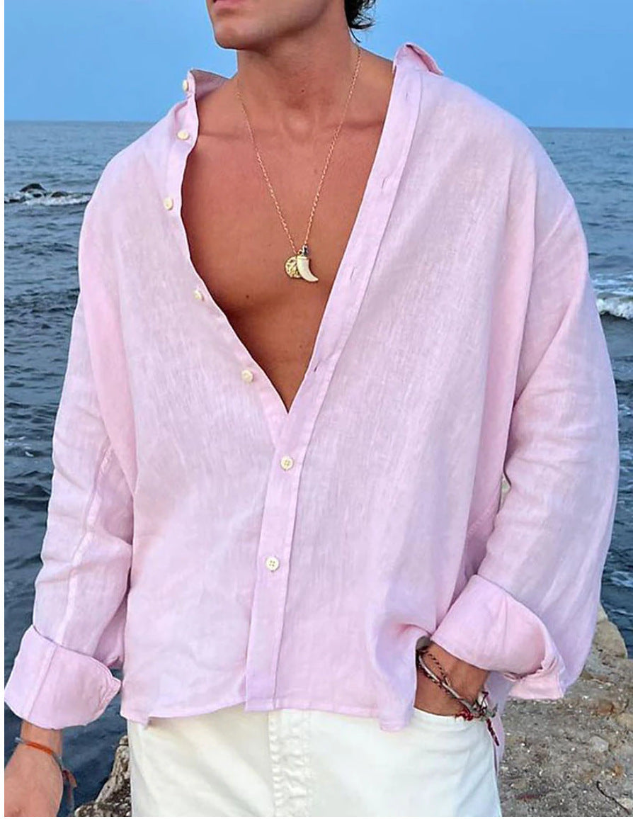 Men's Outdoor Daily Shirts, Holiday Streetwear, Basic Casual
