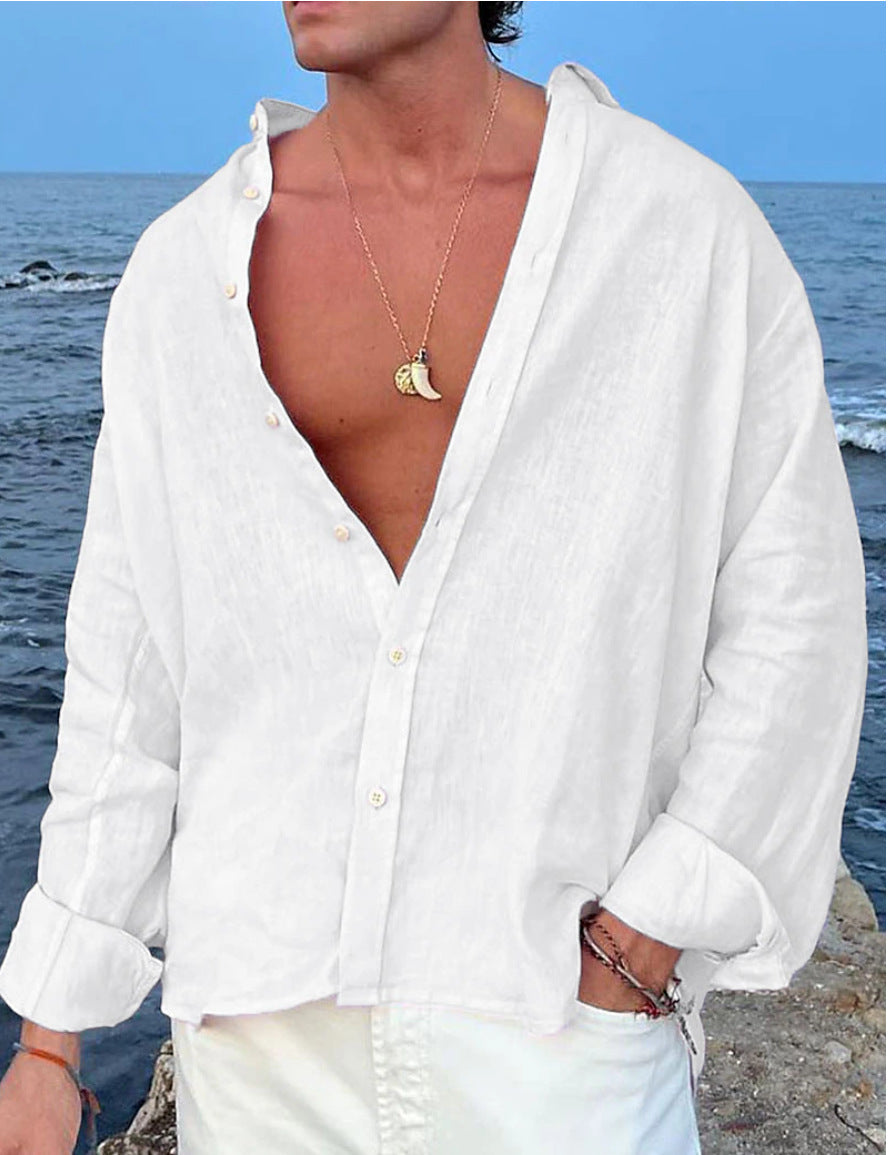 Men's Outdoor Daily Shirts, Holiday Streetwear, Basic Casual