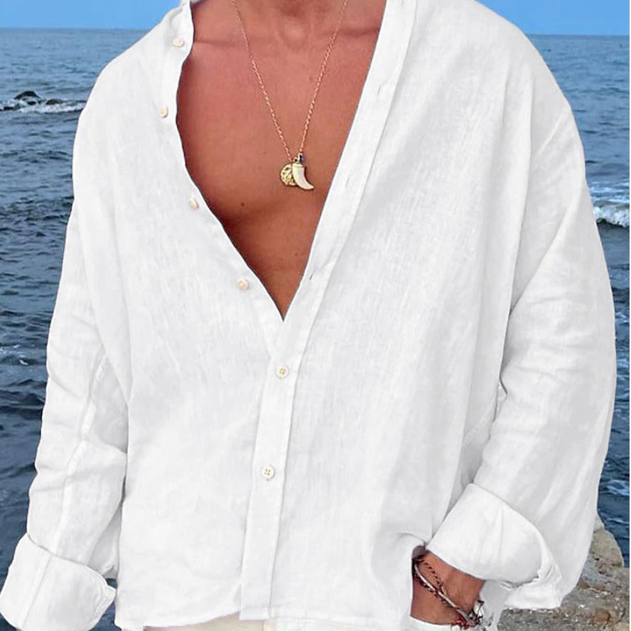 Men's Outdoor Daily Shirts, Holiday Streetwear, Basic Casual