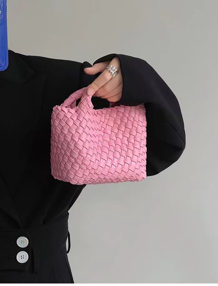 Premium Woven Handmade Mini Small Bag Tote Bucket Bag