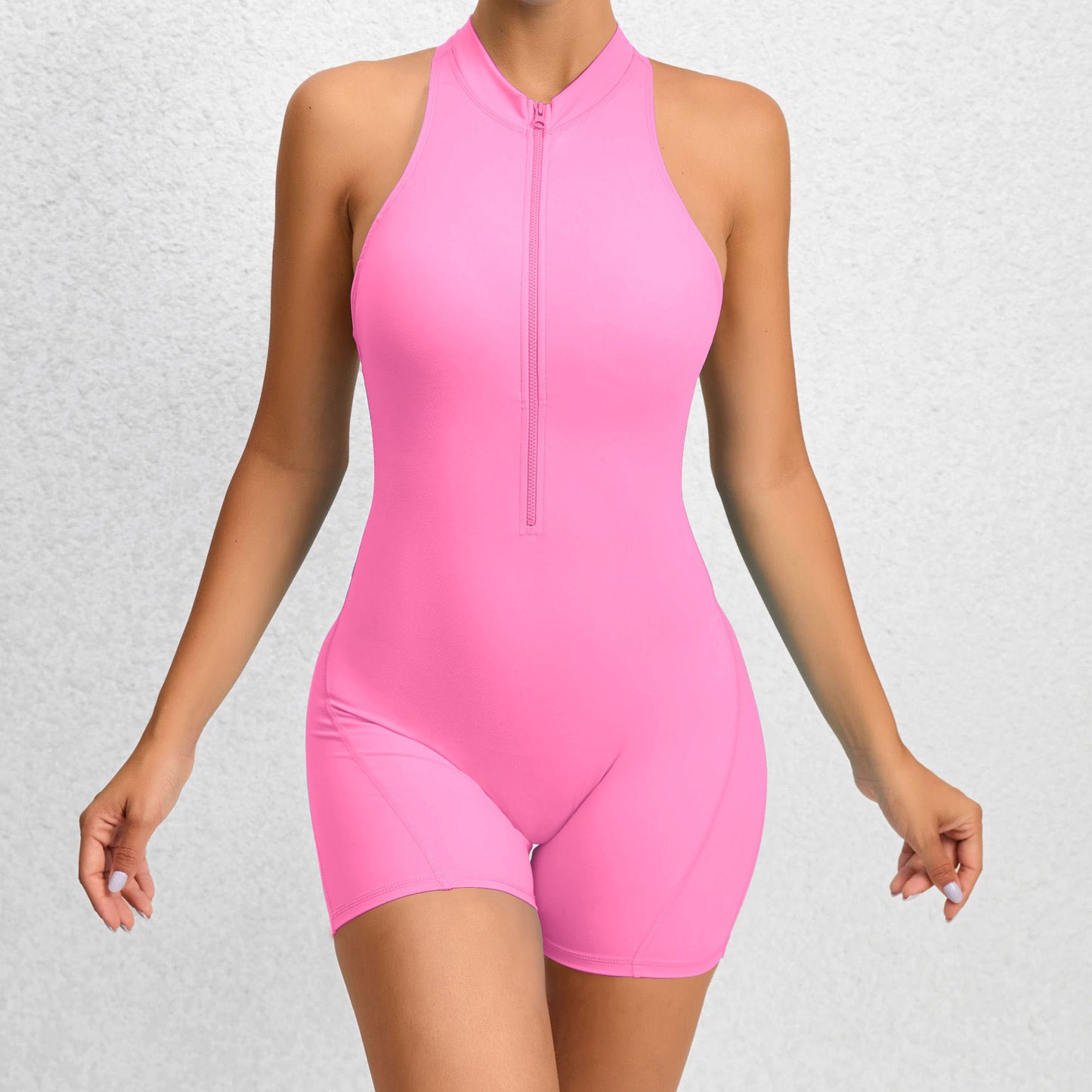 Yoga Fitness Shorts Jumpsuit Sleeveless Tummy Control Stretch Shapewear Butt Lifting Sportswear Women
