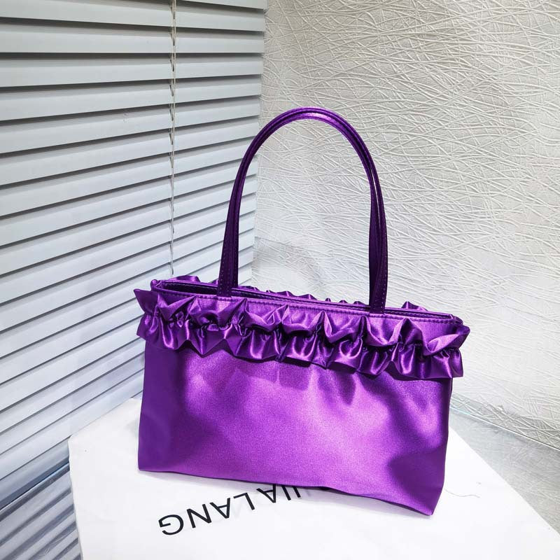 Handmade Satin Vintage Lace Flower Shoulder Bag