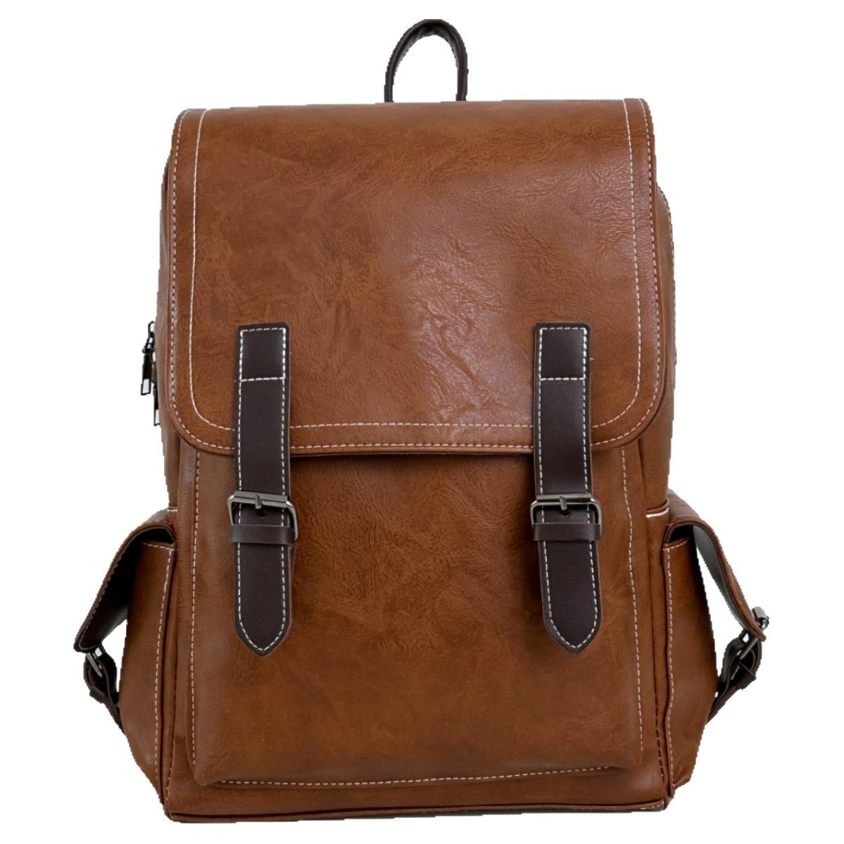 Unisex Leather Retro Campus Outdoor Travel Backpack