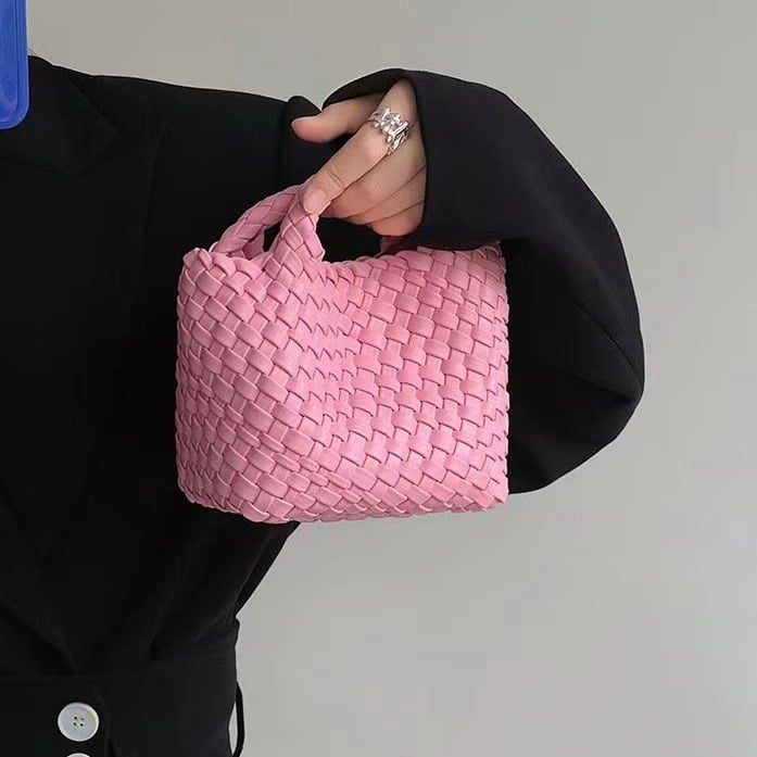 Premium Woven Handmade Mini Small Bag Tote Bucket Bag