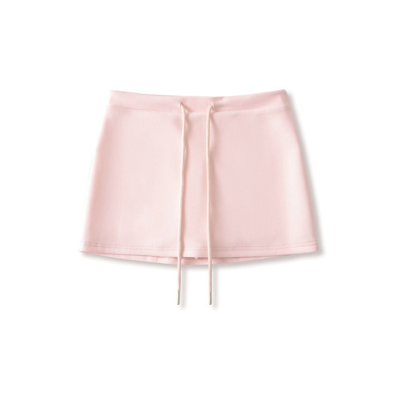 Sweet Hot Girl Style Sexy Low Waist Drawstring Skirt Hip Skirt For Women