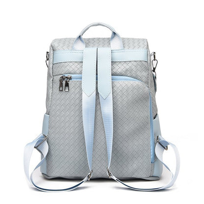 Retro Fashion Woven One Shoulder Portable Backpack Leisure Large Capacity Anti-theft