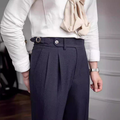 Summer Naples Mid-high Waist Straight Casual Suit Pants