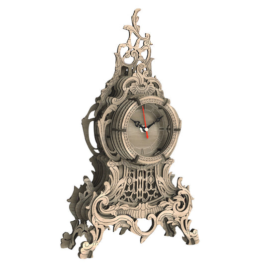 Hand-Assembled Wooden Puzzle Three-Dimensional 3d Clock Model Boy Can Use Brain Educational Toys