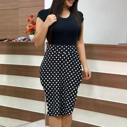 Printed Office Midi Pencil Women Dress