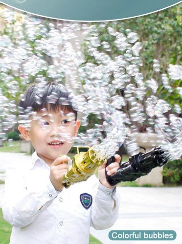 Automatic Bubble Gun Toys for Kids Plastic Machine Gun Toy