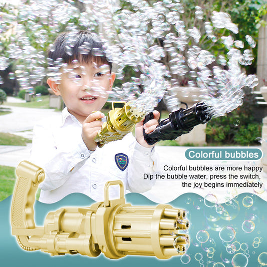 Automatic Bubble Gun Toys for Kids Plastic Machine Gun Toy