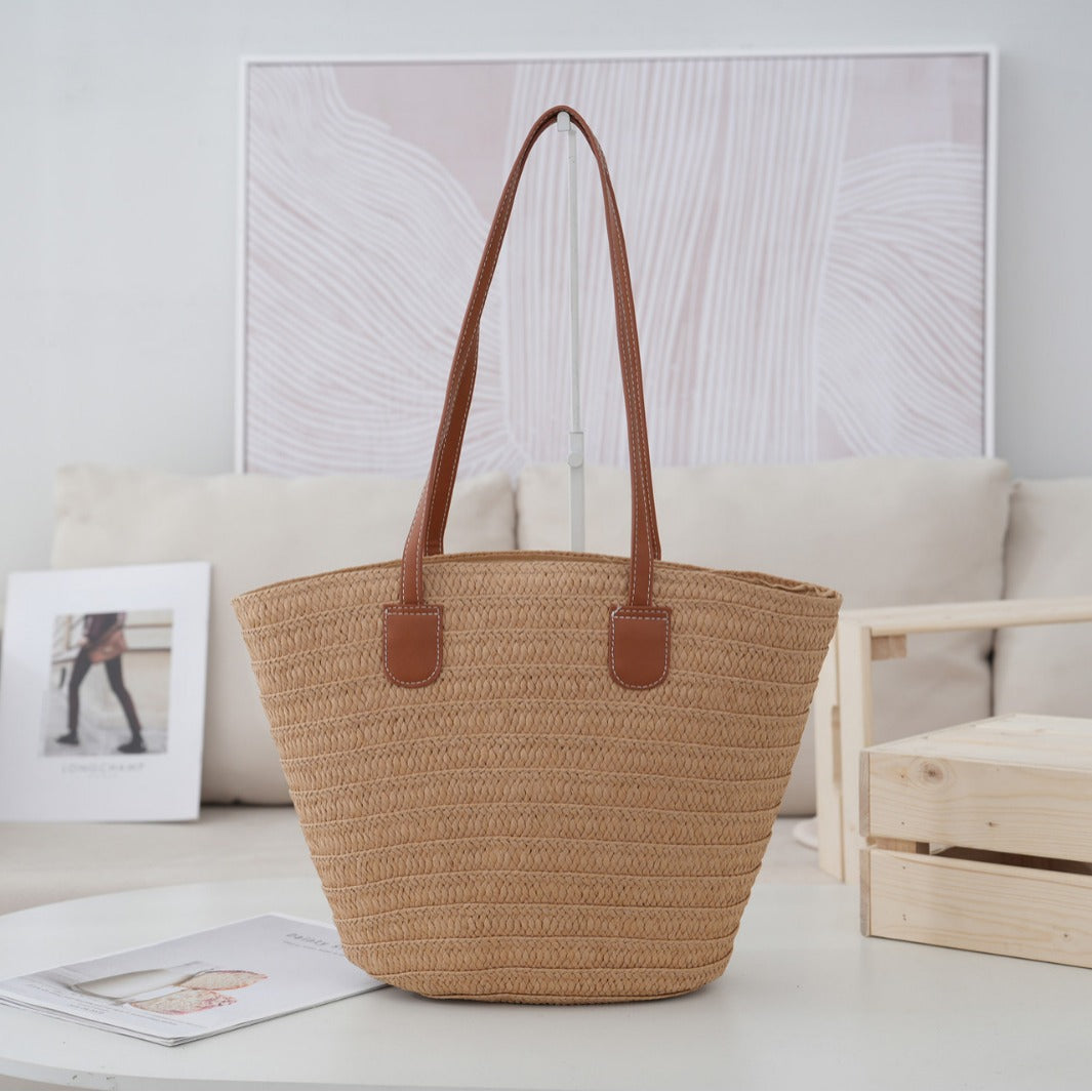 Premium Shoulder Crossbody Straw Bag Woven Bag Beach Bag New Women's Tote Bag Large Capacity