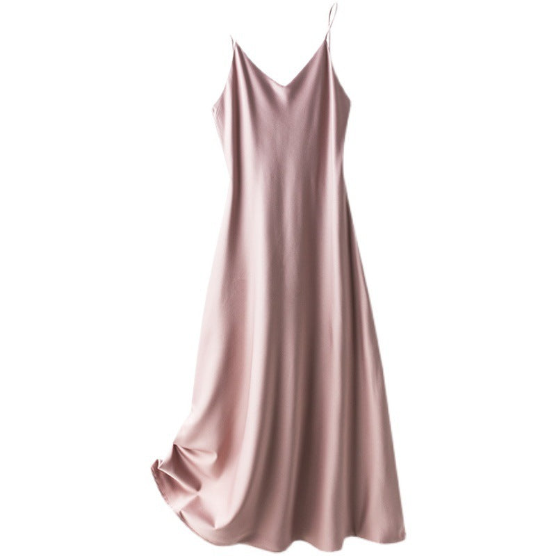 Bottoming Temperament French Style Long Dress with Suspenders