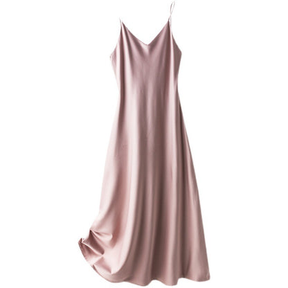 Bottoming Temperament French Style Long Dress with Suspenders