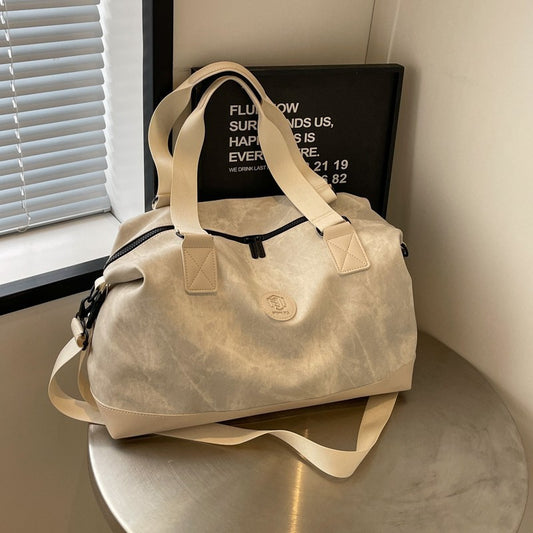 Leisure Large Capacity Luggage Storage PU Leather Shoulder Bag
