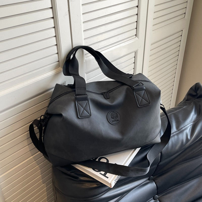 Leisure Large Capacity Luggage Storage PU Leather Shoulder Bag
