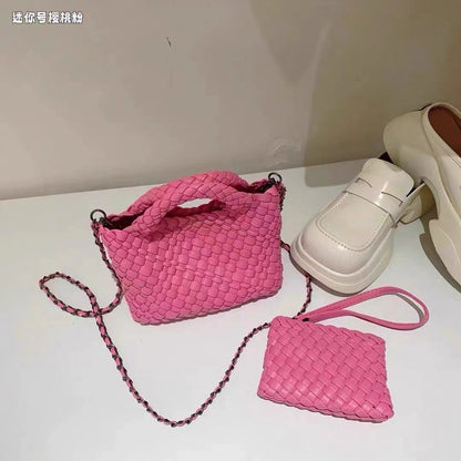 Premium Woven Handmade Mini Small Bag Tote Bucket Bag