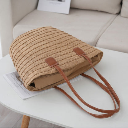 Premium Shoulder Crossbody Straw Bag Woven Bag Beach Bag New Women's Tote Bag Large Capacity