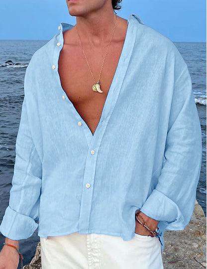 Men's Outdoor Daily Shirts, Holiday Streetwear, Basic Casual