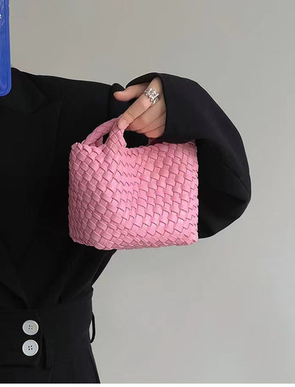 Premium Woven Handmade Mini Small Bag Tote Bucket Bag
