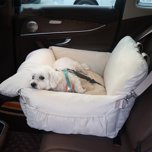Linen Car Safety Seat Front Dog & Cat Bed