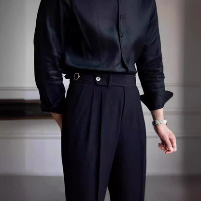 Summer Naples Mid-high Waist Straight Casual Suit Pants