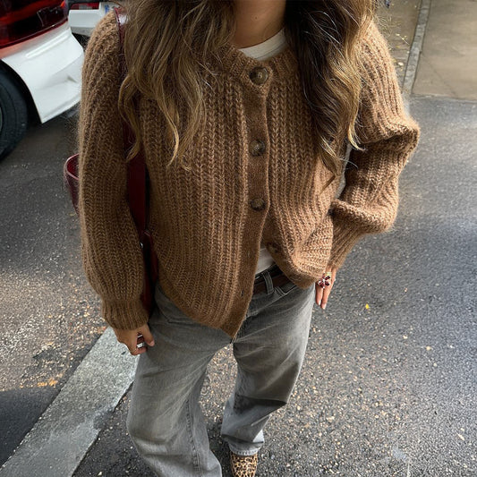 Long Sleeve Button Sweater for Girls