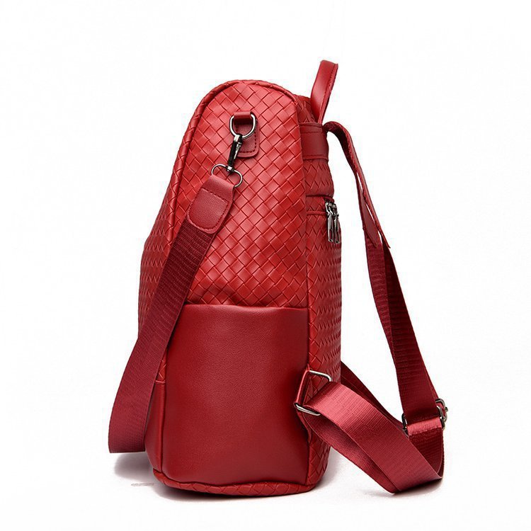 Retro Fashion Woven One Shoulder Portable Backpack Leisure Large Capacity Anti-theft