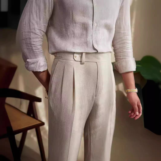Summer Naples Mid-high Waist Straight Casual Suit Pants